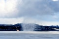 Whirlwind Of Snow At Alta Airport in Norway Royalty Free Stock Photo