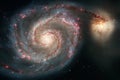 Whirpool Galaxy M51 in the constellation of Canes Venatici. Elements of this picture furnished by NASA