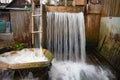 Whirpool tradional washing machine made by wood Royalty Free Stock Photo