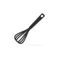 Whisk black icon. Balloon corolla for whisking and mixing vector stock illustration