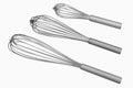 Set of egg whisks, three sizes Royalty Free Stock Photo