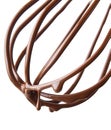 Whisk with melted chocolate over white