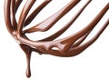 Whisk with melted chocolate over white Royalty Free Stock Photo