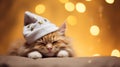 Whisker Wonderland: Festive Feline Amidst Bokeh Christmas Splendor