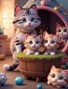 Whiskered Adventures - Curious Kittens Exploring a Charming Hideaway - Crafted with AI Precision