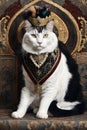 Whiskered Royalty: Embracing the Queenly Grace of Your Majestic Cat Royalty Free Stock Photo