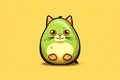 Cat Avocado Logo, A Delightful Fusion Of Feline Charm And Green Freshness.
