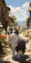 Whiskers and Welcome: A Feline\'s Stroll Through a Charming Villa