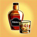 Whiskey alcohol drink pop art vector