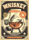 Whiskey bar retro poster design Royalty Free Stock Photo