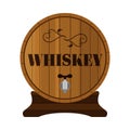 Whiskey barrel. Alcohol drink in flat style design. Vector illustration Royalty Free Stock Photo