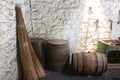 Whiskey barrels in a distillery Royalty Free Stock Photo