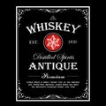 whiskey border antique frame Vintage engraving western label Royalty Free Stock Photo