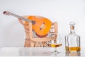 Whiskey bottle with glass Royalty Free Stock Photo
