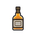 Whiskey bottle isolated on the white background Royalty Free Stock Photo