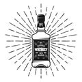 Whiskey bottle with sunbursts rays vector