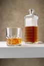 Whiskey, brandy or bourbon drink in crystal glass. Alcohol party drink Royalty Free Stock Photo