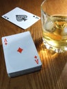 Whiskey and cards Royalty Free Stock Photo