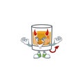 Whiskey with character devil on white background Royalty Free Stock Photo