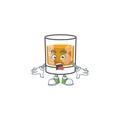 Whiskey with character surprised on white background