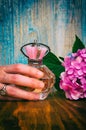 Whiskey, cigar and cards on a wooden background Royalty Free Stock Photo