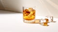 Whiskey Cocktail With Kodak Portra Style: Crisp Detailing And Volumetric Lighting