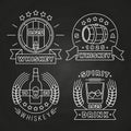 Whiskey and drink labels collection on chalkboard Royalty Free Stock Photo