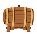 Whiskey Drink Process with Storage and Maturation in Wooden Barrel or Cask Vector Illustration