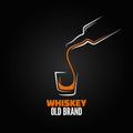 Whiskey glass bottle shot splash menu background