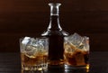 Whiskey glass on darck Royalty Free Stock Photo