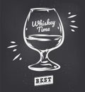 Whiskey Glass. Hand Drawn Scotch whiskey Vector Illustration.