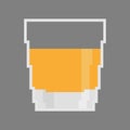 Whiskey in glass pixel art. Alcohol pixelated. 8 bit illustration Royalty Free Stock Photo