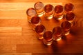 Whiskey glass shot wooden table
