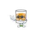 Whiskey in the glass with super cool mascot