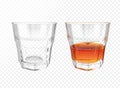 Whiskey glass vector illustration realistic crockery