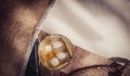 Whiskey with ice, alcohol bar Royalty Free Stock Photo