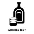 Whiskey icon vector isolated on white background, logo concept o