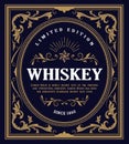 Whiskey Label antique engrave design retro vector illustration Royalty Free Stock Photo