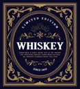 Whiskey Label antique engrave design retro vector illustration