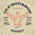 Whiskey Label Design. T-shirt Print. Vector Royalty Free Stock Photo