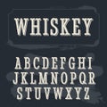Whiskey label font. Vintage font. Royalty Free Stock Photo