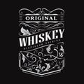 Whiskey label hand drawn vintage border typography Royalty Free Stock Photo