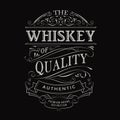 Whiskey label hand drawn vintage typography blackboard border