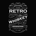 Whiskey label vintage hand drawn border typography blackboard vector Royalty Free Stock Photo