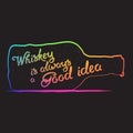 Whiskey Lettering art Royalty Free Stock Photo