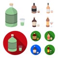 Whiskey, liquor, rum, vermouth.Alcohol set collection icons in cartoon,flat style vector symbol stock illustration web. Royalty Free Stock Photo