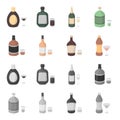 Whiskey, liquor, rum, vermouth.Alcohol set collection icons in cartoon,monochrome style vector symbol stock illustration Royalty Free Stock Photo