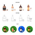 Whiskey, liquor, rum, vermouth.Alcohol set collection icons in cartoon,outline,flat style vector symbol stock Royalty Free Stock Photo
