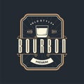 Whiskey Logo, Drink Label Design With Old Retro Vintage Ornament Illustration Premium Template Royalty Free Stock Photo