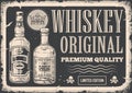 Whiskey original monochrome vintage poster